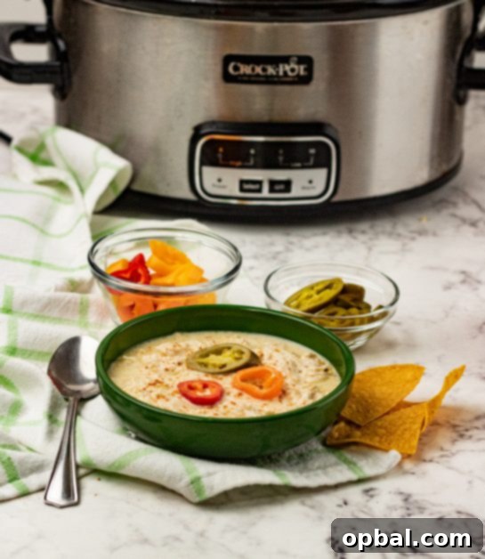 Slow Cooker Zesty Green Chili Chicken Enchilada Soup 9 A close-up of a large serving of Slow Cooker Green Chili Chicken Enchilada Soup, highlighting the rich broth and generous pieces of chicken, ready for a cozy meal.