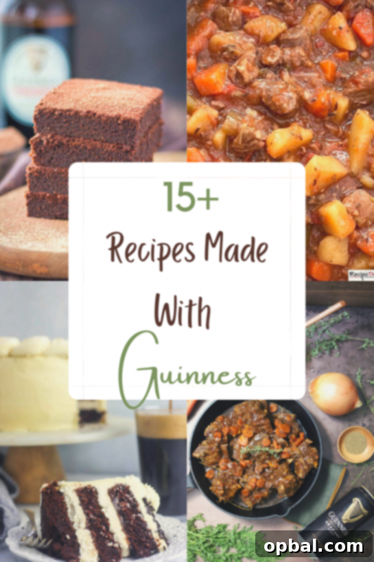 Beyond the Pint: 15+ Guinness-Infused Dishes 2 15+ Recipes Made with Guinness for you! St. Patty’s Day is more than leprechauns and shamrocks. This Ultimate Guinness Recipe Round-Up brings you over 15 ways to use the famous Guinness stout in the kitchen this St. Patrick’s Day.