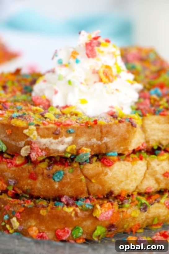 Crispy Air Fryer Fruity Pebble French Toast 10 Air Fryer Fruity Pebble French Toast is a classic French toast recipe made with a sweet and crispy cereal coating right in the air fryer. This Fruity Pebbles French toast is a new twist on a beloved, favorite breakfast or brunch!