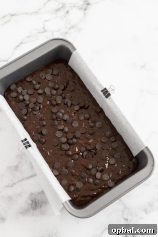 Velvet Chocolate Zucchini Bread 5 Moist and fudgy Chocolate Zucchini Bread recipe ready to go in the oven.