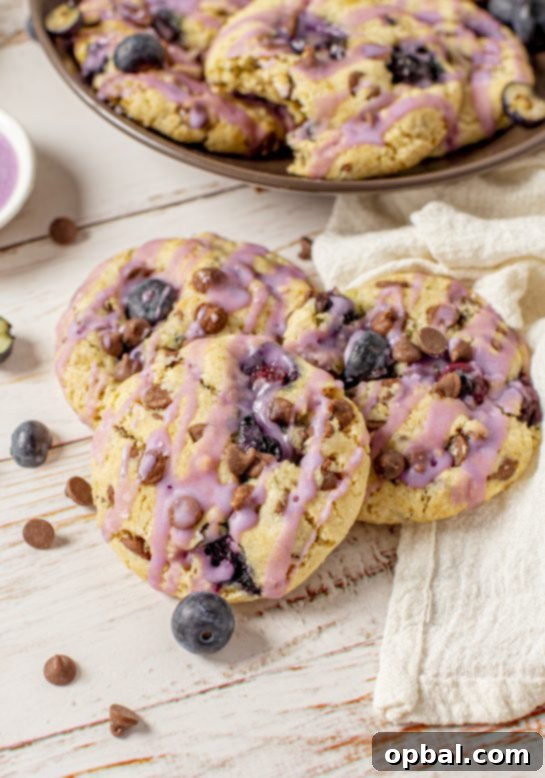 Sweet & Tangy Blueberry Chocolate Chip Cookies 10 Glazed Blueberry Oatmeal Chocolate Chip Cookies that are thick, soft, and chewy oatmeal cookies that are perfectly spiced and stuffed full of fresh blueberries!