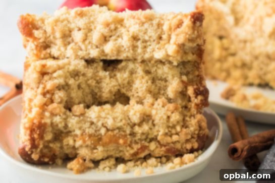 Homestyle Apple Crumble Coffee Cake 9 A rustic shot of a cooling Apple Streusel Coffee Cake loaf, waiting to be served.