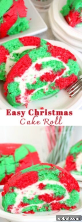 Festive Yule Log Cake 13 A vibrant slice of Christmas Cake Roll, showcasing the perfect red and green swirl, a festive and delightful treat for holiday gatherings.