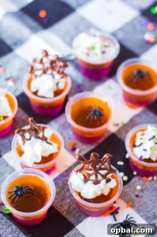 Halloween Spirit Shots 7 These boozy Halloween Jello Shots are a fun, colorful, and essential addition to any Halloween cocktail party.