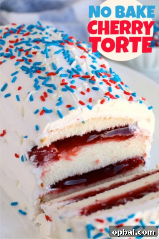 22 Firecracker Flavors for the Fourth 19 Easy No Bake Cherry Torte recipe for the 4th of July, using pound cake layers with cherries, sprinkles, and cool whip for a great sweet treat.