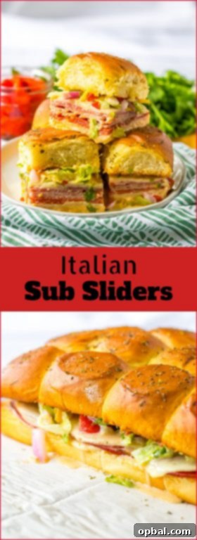 Zesty Italian Sliders 11 A final overhead photo of delicious Italian Sub Sliders arranged on a serving board, perfect for parties or meals