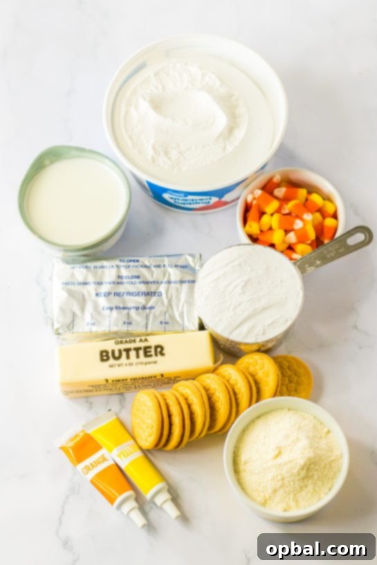Decadent Candy Corn Delight 3 Ingredients needed to make the candy corn lush for fall