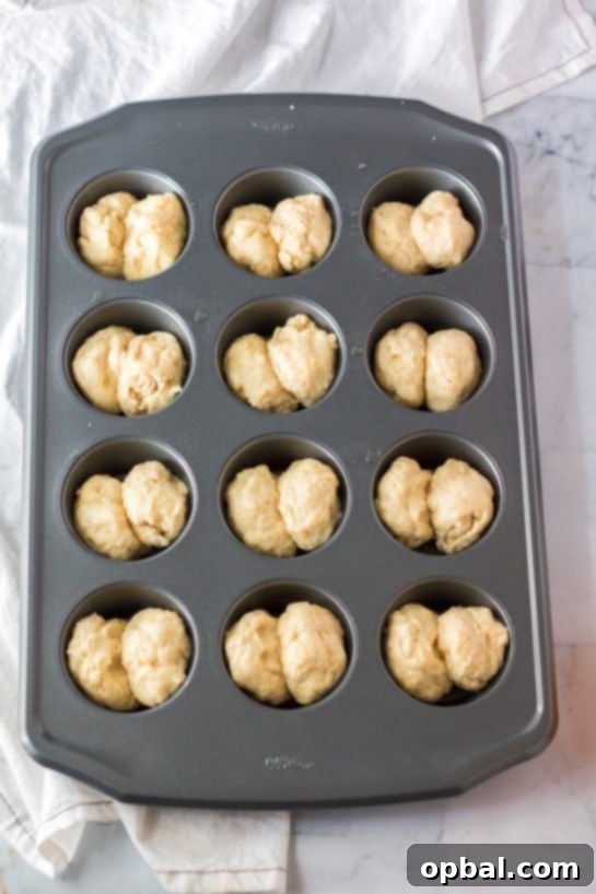 Pillowy Potato Dinner Rolls 5 Mashed potato rolls ready to go into the oven for Thanksgiving dinner.