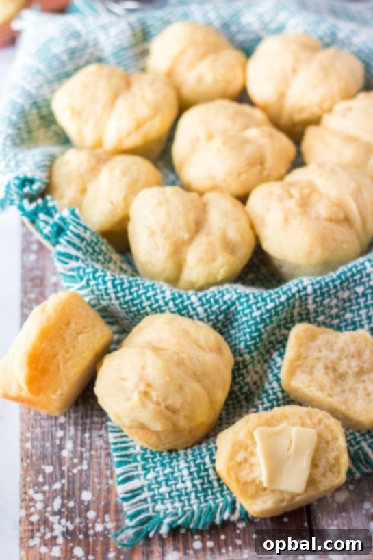 Pillowy Potato Dinner Rolls 8 Overhead photo of the easy Mashed Potato Rolls for holiday dinner.
