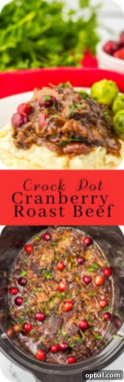 Cranberry Braised Slow Cooker Beef 11 Crock Pot Cranberry Roast Beef is one of those easy, perfect slow cooker recipes to make for the holidays. Just a few ingredients are all you need to create this flavorful roast beef perfect for those chilly nights. Onion soup mix and cranberry sauce come together to makes the most delicious gravy!