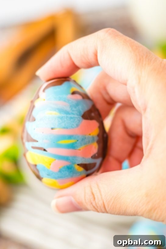 Sweet Easter Mallow Treats 6 One of the completed Easter Marshmallow Eggs shown up-close