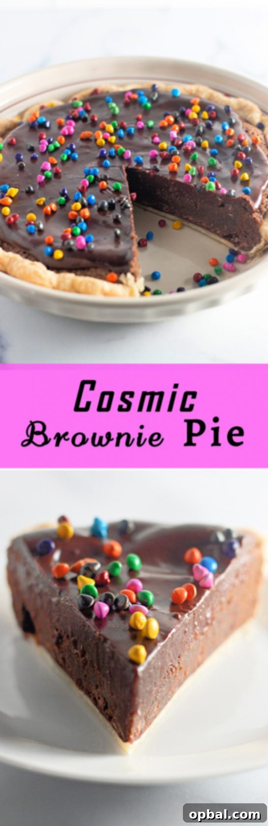 Starlight Sprinkled Brownie Pie 13 The Cosmic Brownie Pie, a slice of heaven, showcasing its decadent beauty. A perfect dessert with a flaky crust and fudgy center, best enjoyed with cold milk or vanilla ice cream.