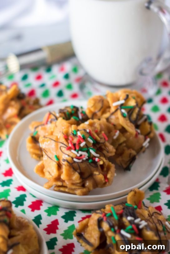 Frito Candy recipe features a creamy, gooey peanut butter candy base mixed with salty Fritos, artfully drizzled with chocolate and adorned with sprinkles, making it an ideal festive treat for Christmas dessert trays or thoughtful holiday gifting.