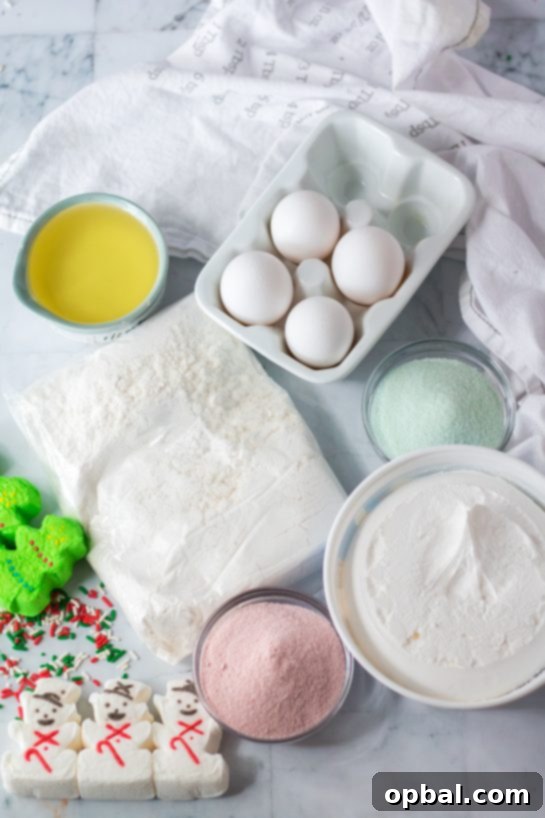 Holiday Spirit Poke Cake 3 Photo of ingredients needed to make this Christmas Poke Cake recipe