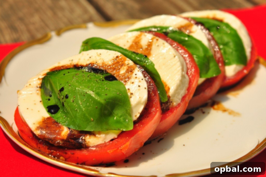 Classic Caprese Salad with a rich Balsamic Reduction.
