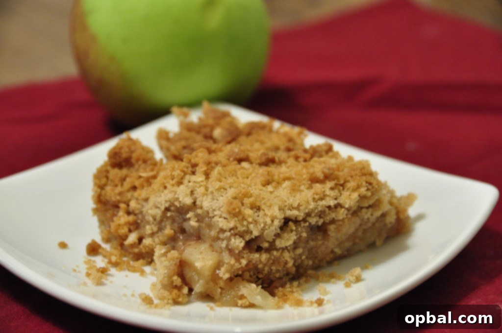 Irresistible Apple Crisp 2 A vibrant, close-up shot of the best apple crisp, showcasing its golden, crunchy topping and tender, bubbling apple filling.
