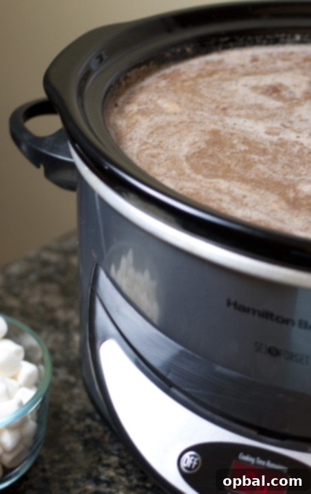 Velvet Crock-Pot Hot Cocoa 6 Creamy Crock Pot Hot Chocolate recipe that is easy to make and perfect drink for the winter holidays.